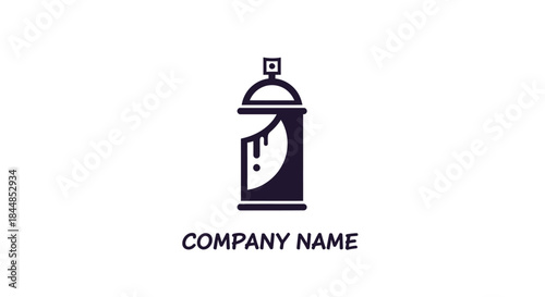 Stylized Spray Paint Can with Dripping Paint for Creative Industries.