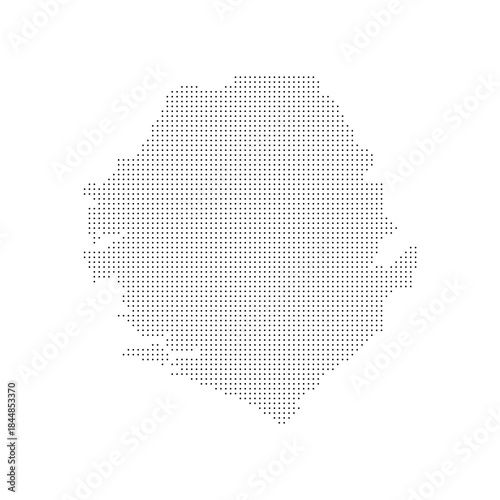 dotted halftone black silhouette of sierra leone map isolated. sierra leone country map for travel and presentation. sierra leone halftones map vector illustration.  world maps circle. global map.
