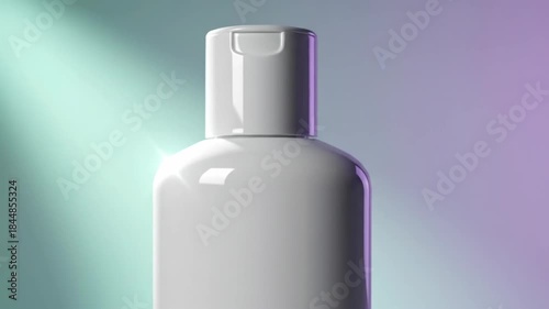 Minimalist White Bottle with Soft Gradient Lighting and Shadow Play.