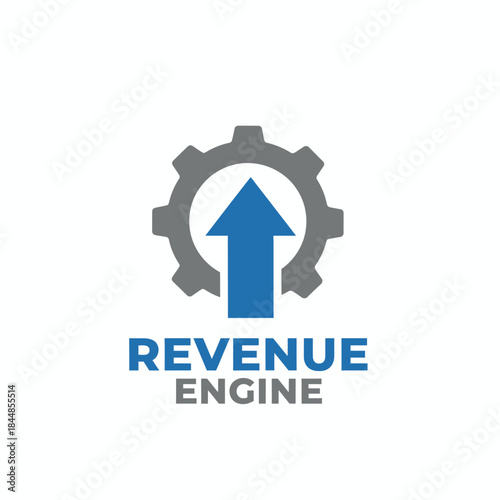 Industrial Gear Arrow Up Growth Logo