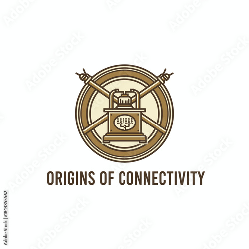 Vintage Telegraph Communication Device Logo