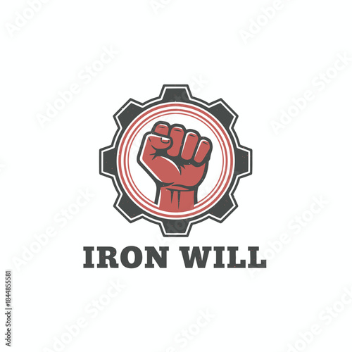 Industrial Gear Fist Power Strength Logo