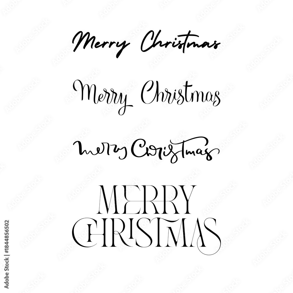 Fototapeta premium Set of Merry christmas lettering