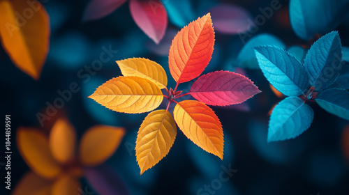 Wallpaper Mural closeup of vivid and colorful leaves  Torontodigital.ca