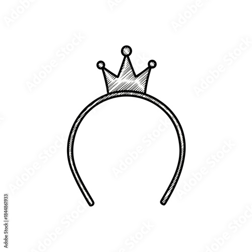 Cute cartoon princess tiara headband illustration for kids or fashion accessories