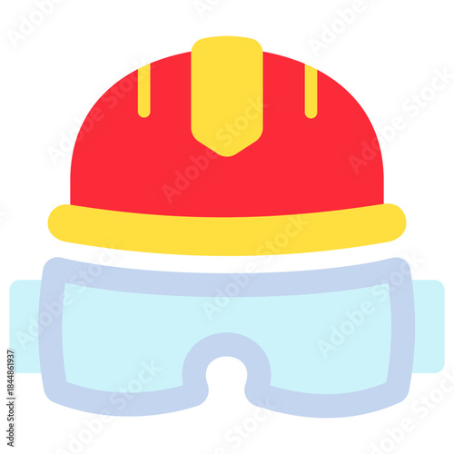 Safety Goggle Flat Icon Mini Illustration, Use For Modern Concept, Print, Ui, Ux Kit, Web And App Development. Vector Related To Firefighter, Rescue And More