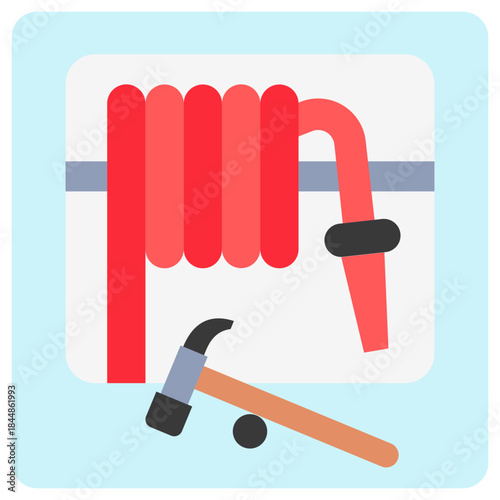 Emergency Tool Flat Icon Mini Illustration, Use For Modern Concept, Print, Ui, Ux Kit, Web And App Development. Vector Related To Firefighter, Rescue And More