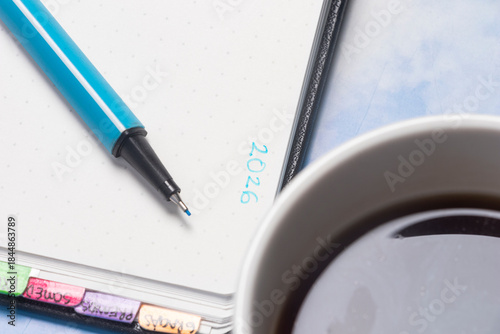 Konstfotografi The Process of Planning: Close-up of Handwriting and Daily Routine Essentials
