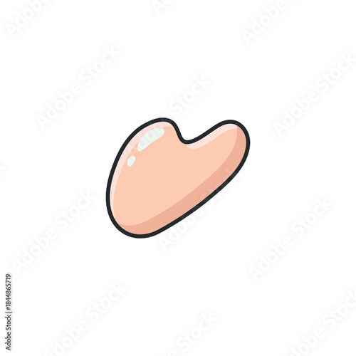 Pastel doodle gua sha vector icon in a clean illustrated style. Facial massage and skincare tool symbol for beauty, wellness, self-care, spa projects, web design, apps, social media, and graphic