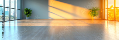 empty room with a window  with blur background