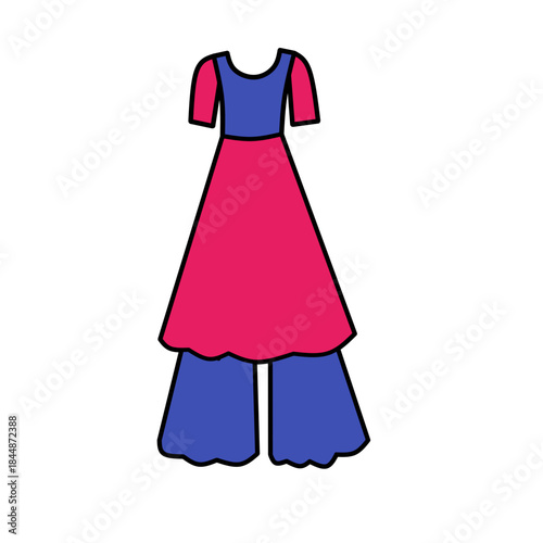 Colorful layered dress