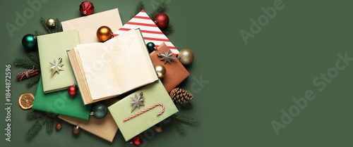 Many books and Christmas de...