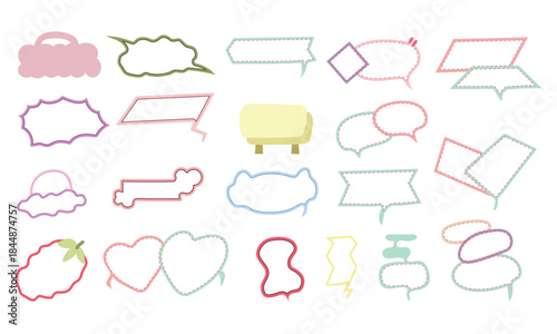 Empty blank speech bubbles dialogue chat box for communication symbol
