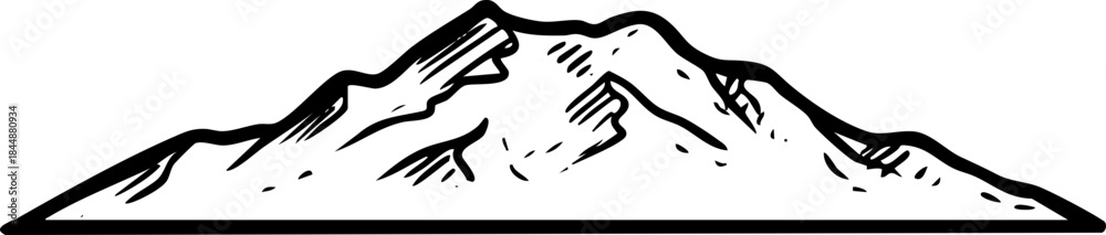 Obraz premium mountain sketch hand drawn illustration
