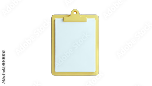 Free Download Yellow Clipboard with Blank Paper on White Background - GFXLoad