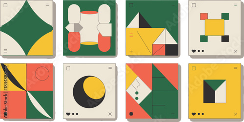 Abstract Geometric with Social Media UI