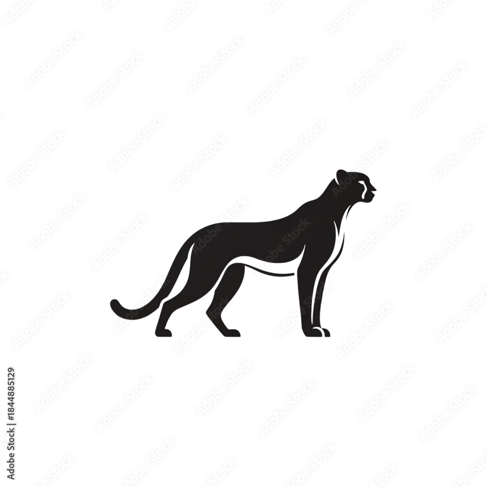 Fototapeta premium 【Animals Icons – Basic】Large dog silhouette icon for logo and design｜大型犬のシルエットアイコン（ロゴ・デザイン用）