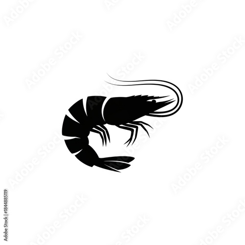【Animals Icons – Basic】Shrimp silhouette icon for food and design｜エビのシルエットアイコン（フード・デザイン用）