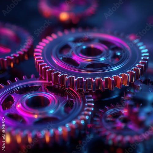 Macro View of Industrial Metal Gears