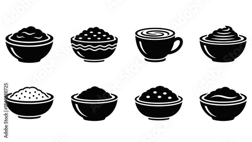 Variety of Dishes: A captivating collection of different dishes, each bowl showcasing unique culinary ingredients, forms a visual feast that celebrates diverse flavors and culinary possibilities.