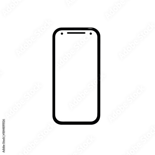 Smartphone vector icon mobile phone outline cellphone device gadget technology communication blank screen design