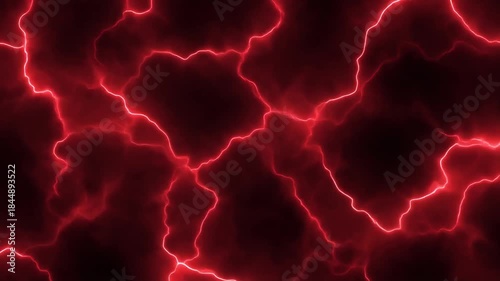 Abstract red lightning energy background with glowing electric patterns and power texture