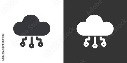Cloud Computing icon. Solid glyph series icon