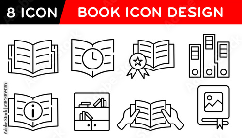Book Icon set  Book Idea  line icon vector illustration