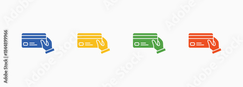 Card Payment-Icon Multiple Color Style Collection Element For Design