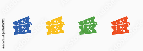 Coupon-Icon Multiple Color Style Collection Element For Design