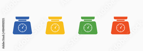 Weight Scale-Icon Multiple Color Style Collection Element For Design