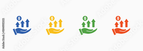 Profitability Icon Set Multiple Color Style Element For Design