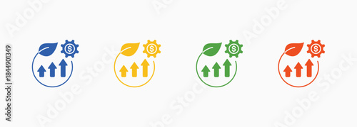 Sustainable Business Icon Set Multiple Color Style Element For Design