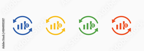 Business Continuity Icon Set Multiple Color Style Element For Design