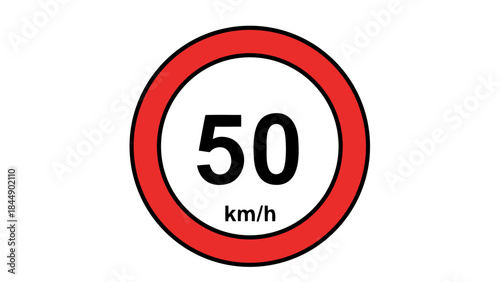 Speed Limit 50 Traffic Sign Vector Icon Free Download Speed Limit 50 Traffic Sign Vector Icon - GFXLoad