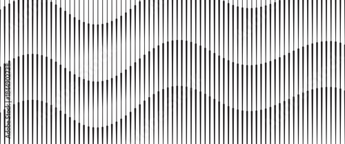 Abstract op art background made from black and white lines. abstract wavy lines background. line art vector.