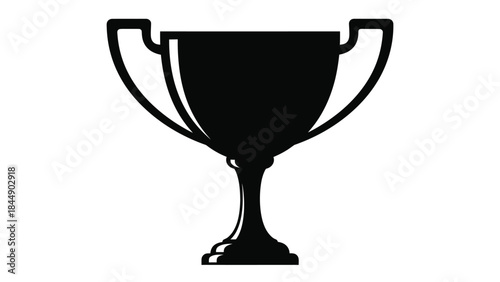 A simple black and white illustration of a classic trophy shape
