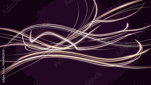 Abstract glowing light trails flowing dynamically across a dark background, creating a sense of motion and energy.