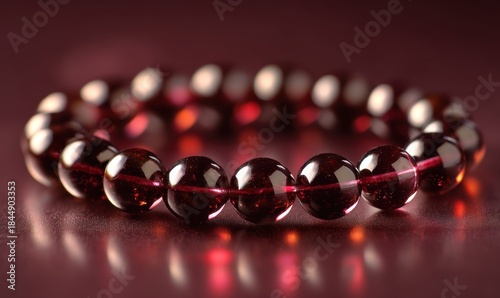 A red bracelet with a clear band