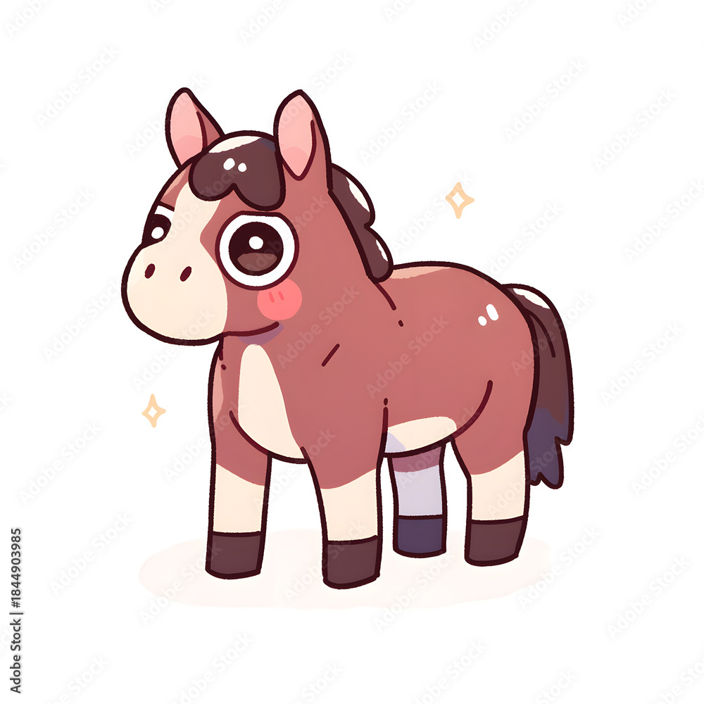 Naklejka premium Horse, cute, white background