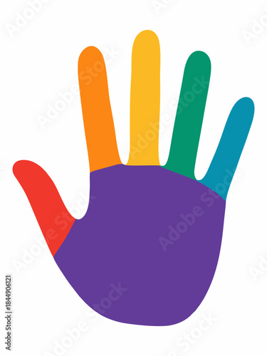 Colorful handprint symbol vector illustration
