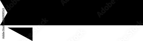 Ribbon banner icon in black flat style. Decorative label strip silhouette, award tag sign, Vintage vector illustration for project design branding and presentation isolated on transparent background.