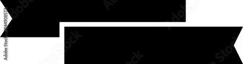 Ribbon banner icon in black flat style. Decorative label strip silhouette, award tag sign, Vintage vector illustration for project design branding and presentation isolated on transparent background.