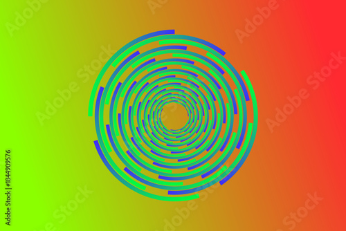 Meridians from top view. Red, green and blue unfocused contour icon at black background. Illustration.