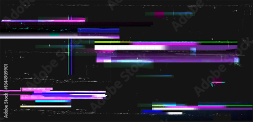 Modern Edgy Digital Glitch Effect Abstract Background. TV loses signal. Error. No signal .Tv distortion .