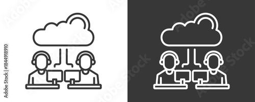Cloud Platform Icon Set Vector Collection Isolated In Black And White