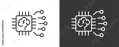 Machine Learning Icon Set Vector Collection Isolated In Black And White