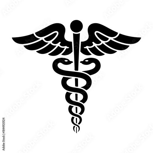 Caduceus health black silhouette