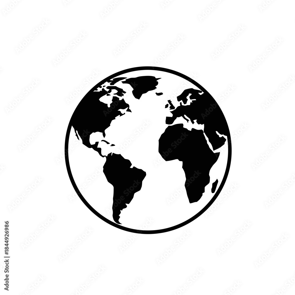 Fototapeta premium Stunning black and white stylized globe icon perfect for global business and communication concepts instantly