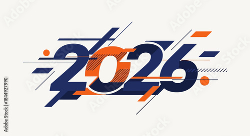 2025 year number with modern abstract lines